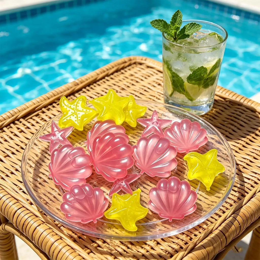 24Pcs Reusable Ice Cube Summer Colorful Outdoor Cute Star Shaped Cooling Ice Cube Mold Home Bar Whiskey Bubble Beverage Tool Oasis Select