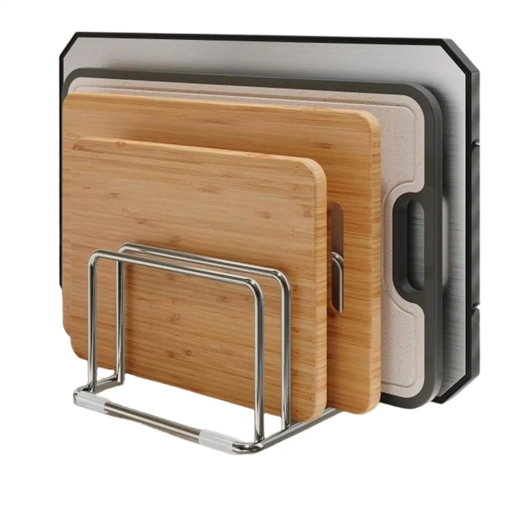 Cutting Board Holder Stand Rustproof Slim Organizer Cutting Board Organizer for Offices Books Files Cookware Pans Home Indoor Oasis Select