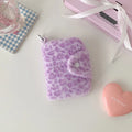 INS Leopard Coin Purse Small Wallet Sweet Storage Pouch Multi-functional Cosmetic Bag Lipstick Holder Portable Card Case Oasis Select Purple