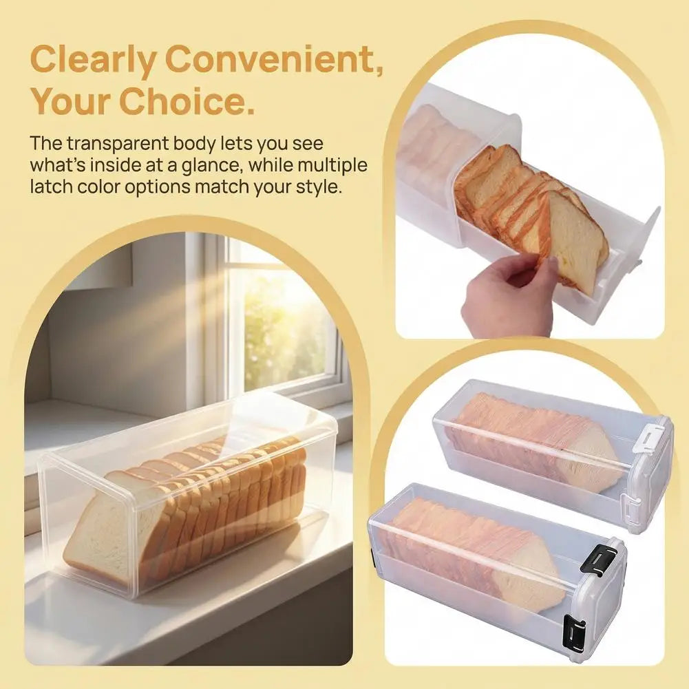 Airtight Bread Storage Container – Clear Loaf Keeper with Lid