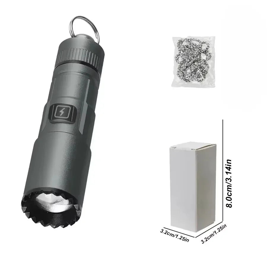 EDC Powerful Whistle Light USB Rechargeable Key Chain Led Flashlight 3-speed Adjustment Emergency Torch For Dog Bird Training Oasis Select Mini Flashlight B