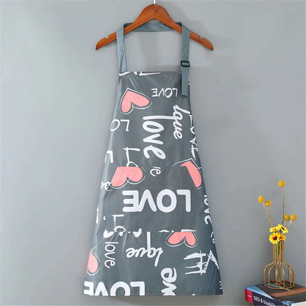Cute Flower Kitchen Household Oil-Proof Cooking Apron For Women Children Men Kitchen Waterproof Adult Coffee Baking Accessories Oasis Select 5 CHINA