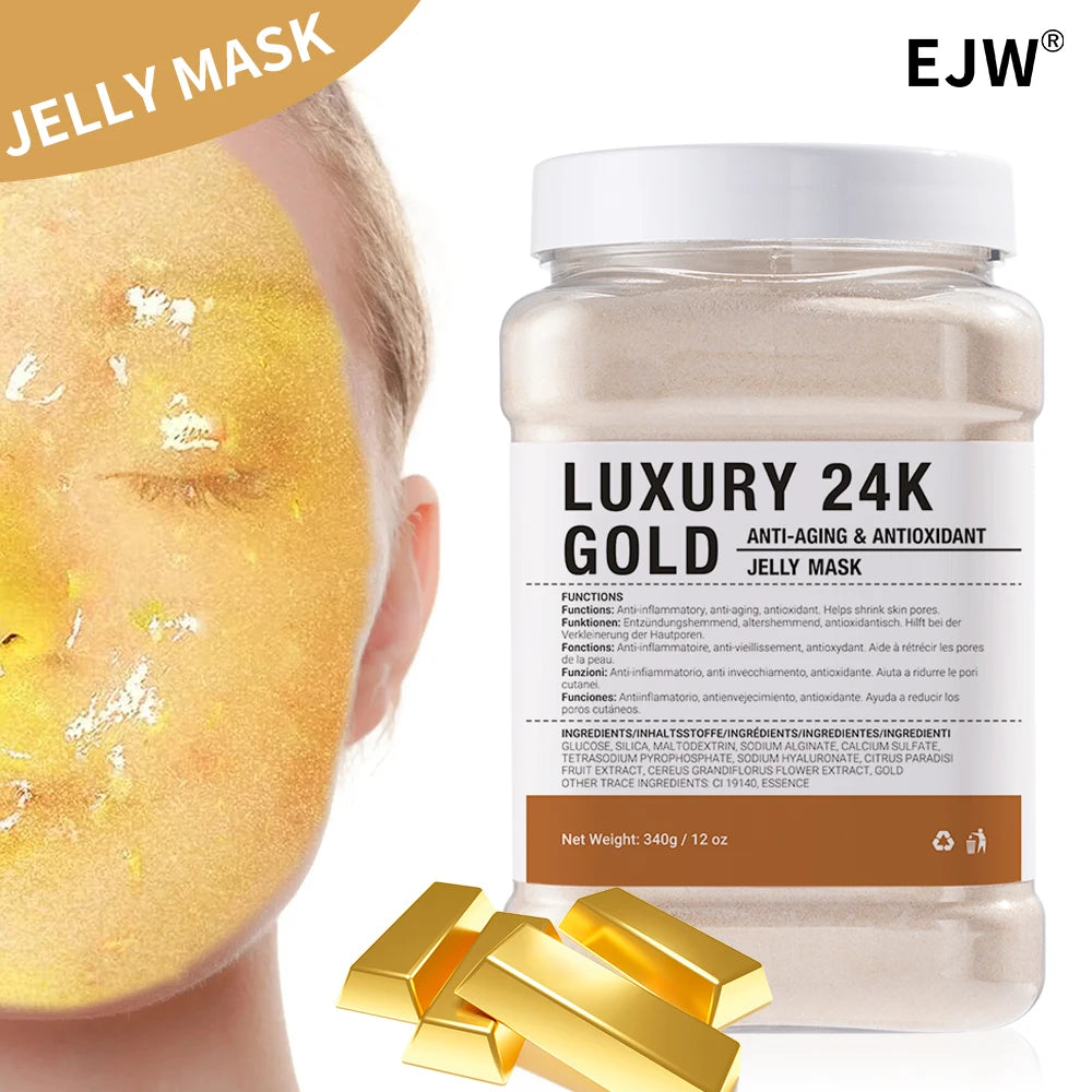 24K Gold Anti-Aging Jelly Mask Powder – Peel-Off Hydro Face Mask Peel-Off Face Mask Oasis Select