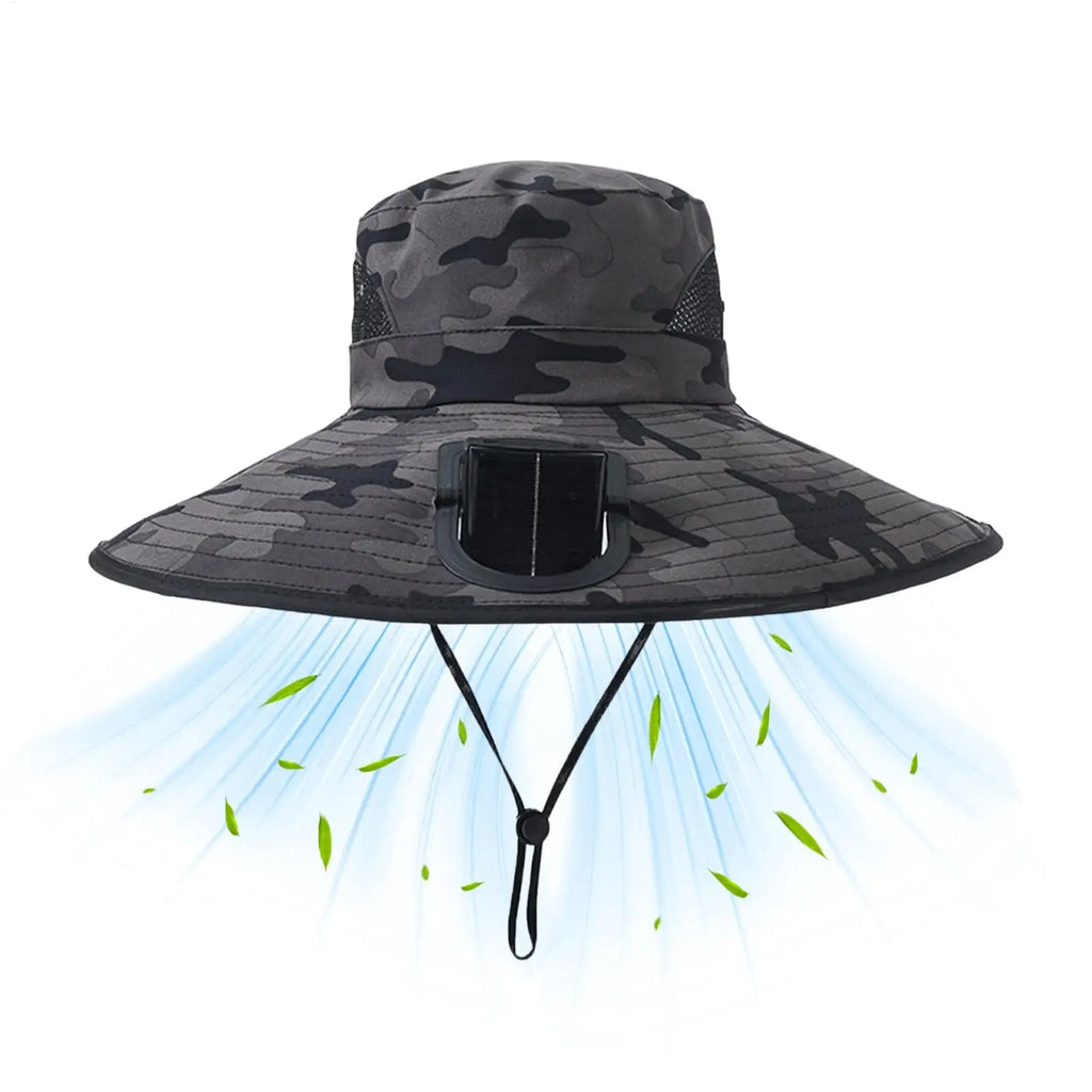 Portable Solar Charging Cap with Fan Fishing Hat For Outdoor Camping Fishing Hiking Sunscreen Fisherman Hat Solar Fan Cap Oasis Select