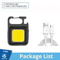 Mini COB Keychain Flashlight 600LM – 4 Modes, Magnetic, Rechargeable