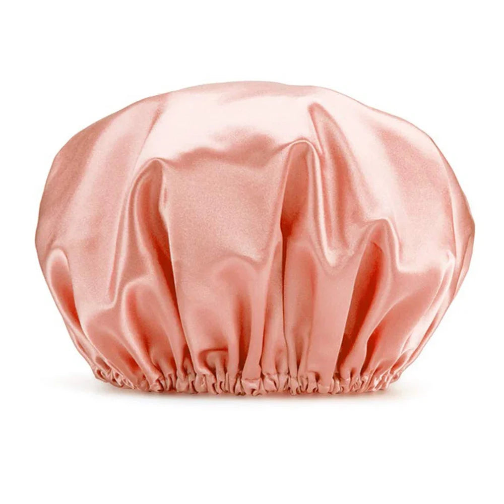 2024 new Home shower cap Double-layer Waterproof Shower Cap Solid Color Reusable EVA Shower Cap For Women Oasis Select Rainbow pink China