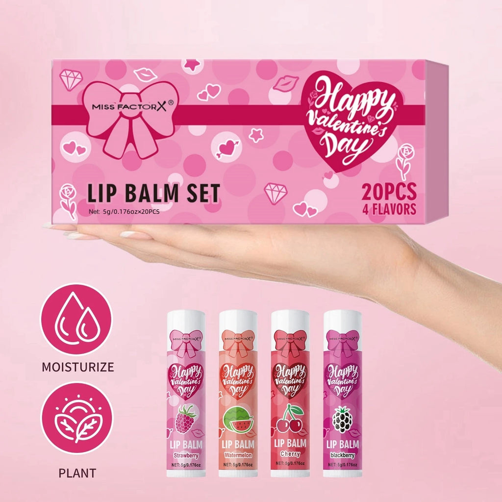 20PCS/Box Luxury Gift Set Lip Balm Set Hydrating and Glossy For Dry Lips Valentine's Day Gifts Women's Oasis Select