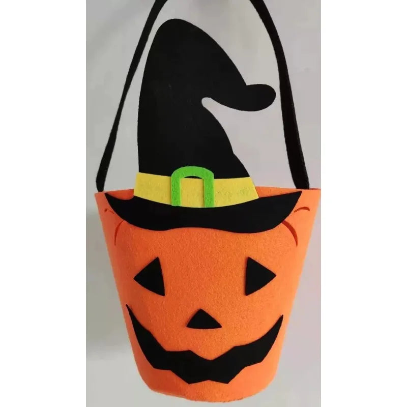 Halloween Theme Candy Bucket Bag Portable Candy Basket Kids Trick or Treat Bucket Halloween Party Decoration Supplies Oasis Select B