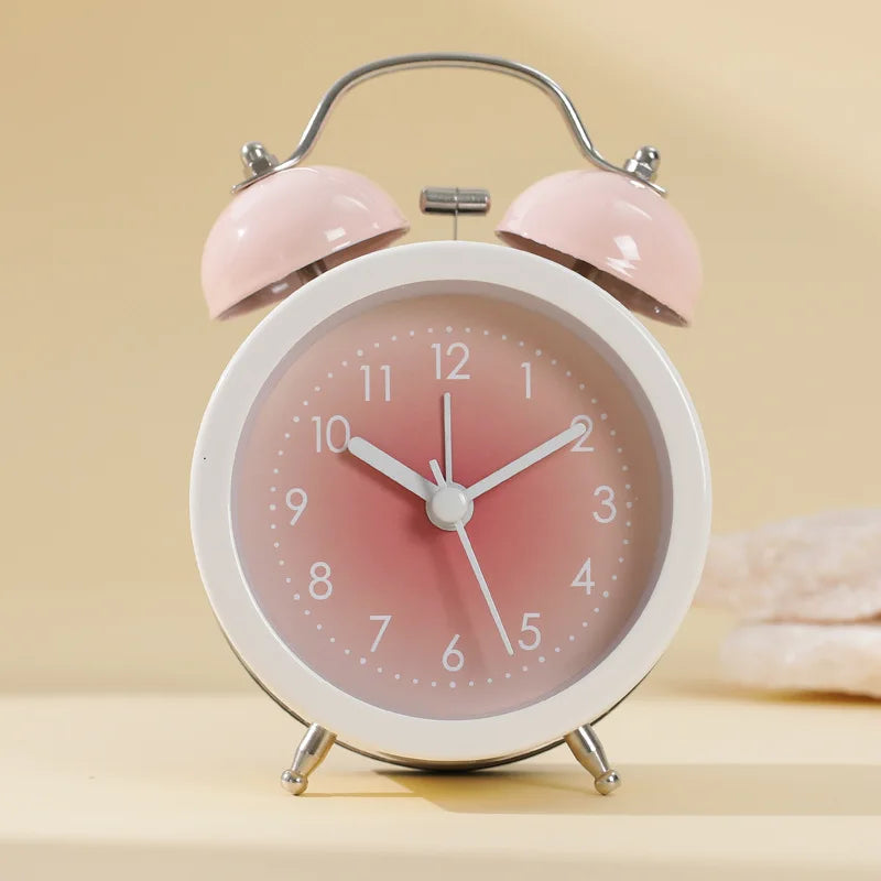 High Appearance Desktop Clock Ins for Elementary School Alarm Clock Girls Ornament Children Wake-up Tool Gradient Oasis Select powder