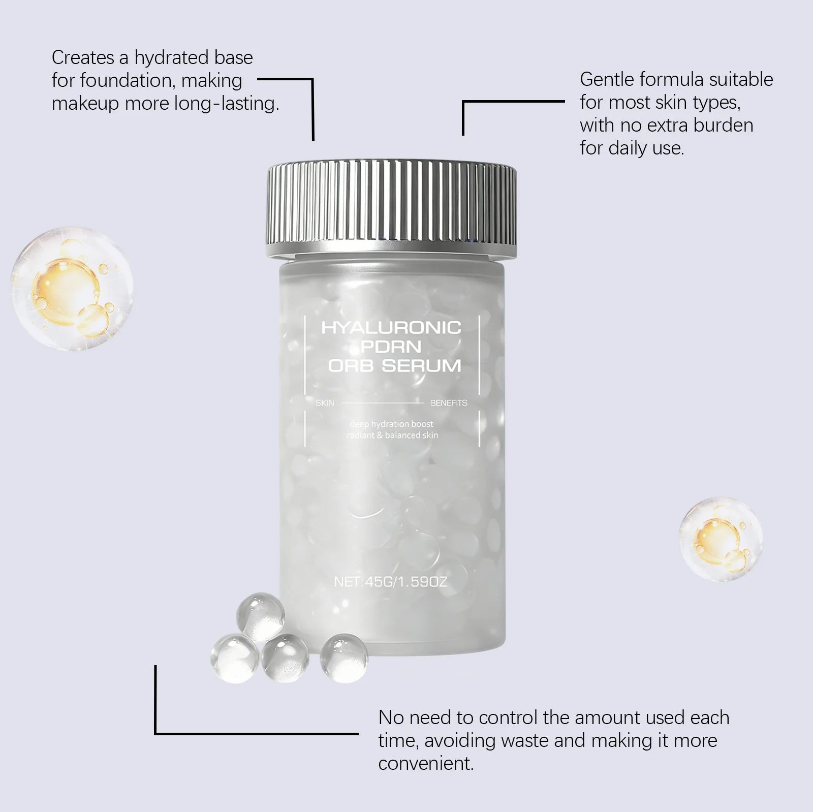 Hyaluronic PDRN ORB Serum Firming Deep Hydration Skin Repair Radiance Booster Anti Wrinkle Nourishing Facial Skin Essence Oasis Select