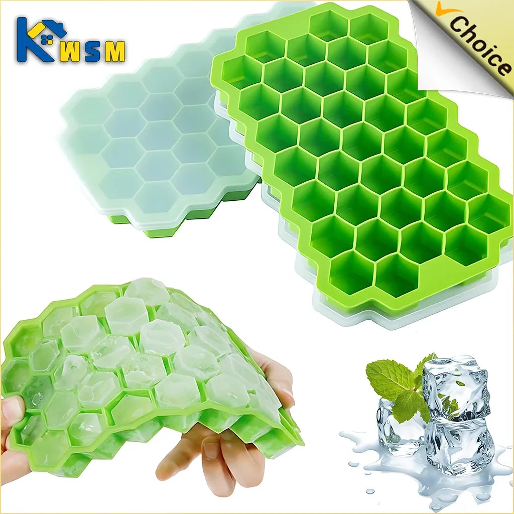Ice Cube Tray Silicone Mould 37 Cellular Silicone Ice Cubes Hexagonal Molds DIY Kitchen Honeycomb Ice Cubes Molds Oasis Select