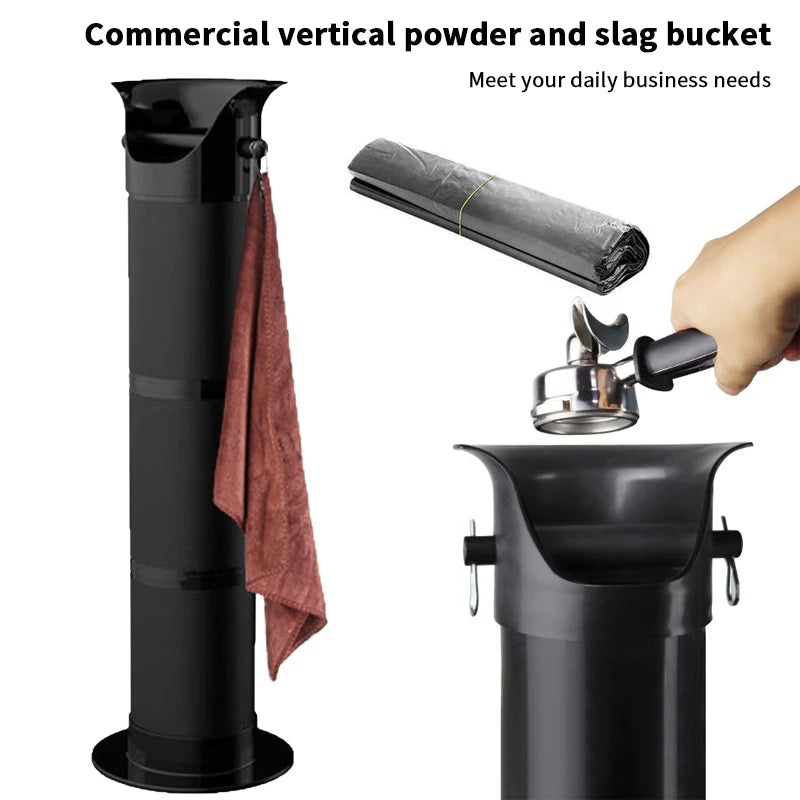 Large Capacity Coffee Knock Bucket with Towels Standing Tall Espresso Coffee Grounds Container Floor Collector Trash Can Oasis Select