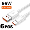 1-6PCS 6A Fast Charging Usb C Cable for Xiaomi Mi 12 Huawei Mobile Phone Accessories Type C Cable Phone Charger USB Cable Oasis Select 6pcs 1m