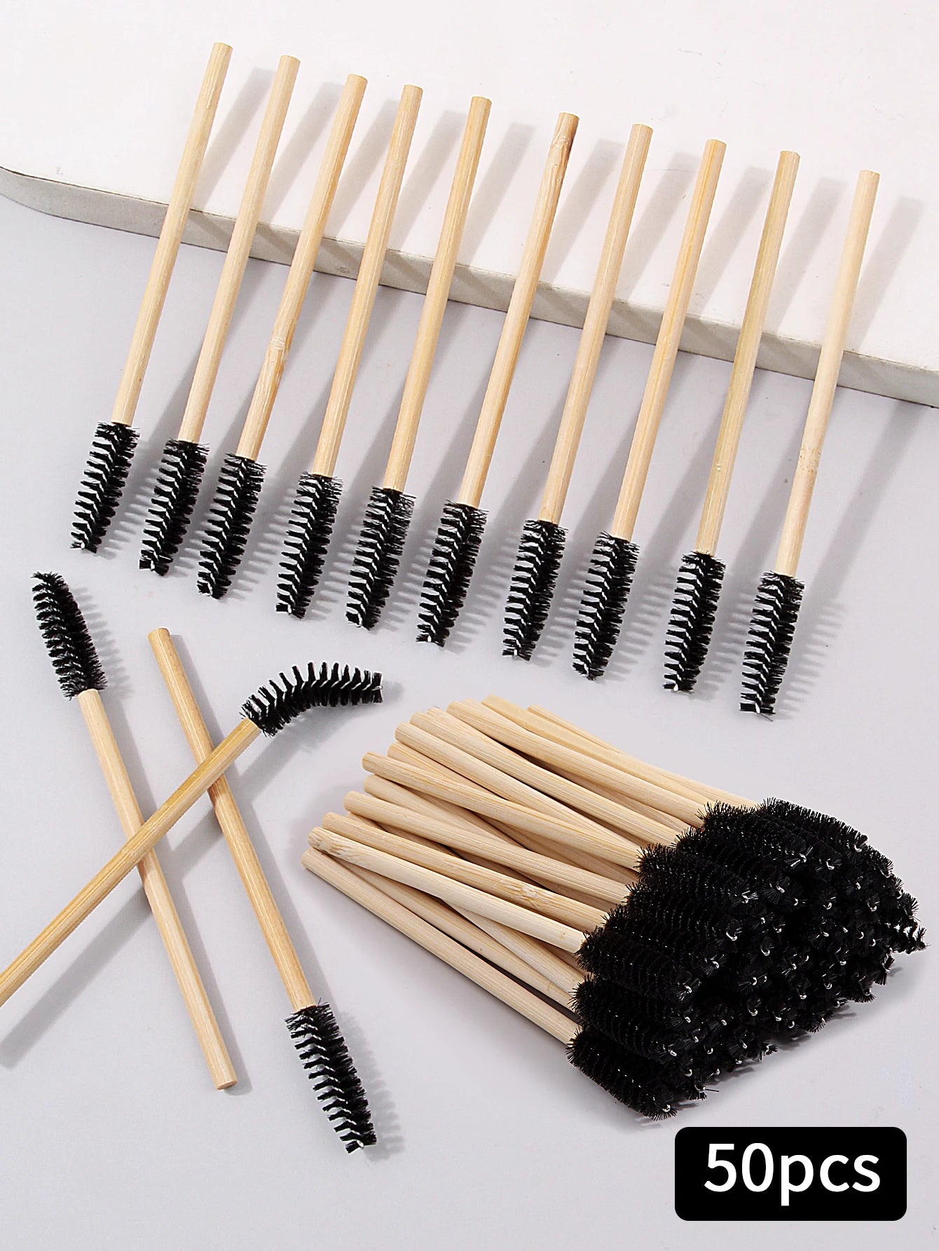50-Pack Bamboo Mascara Wands & Eyelash Extension Brushes Mascara Wand Set Oasis Select