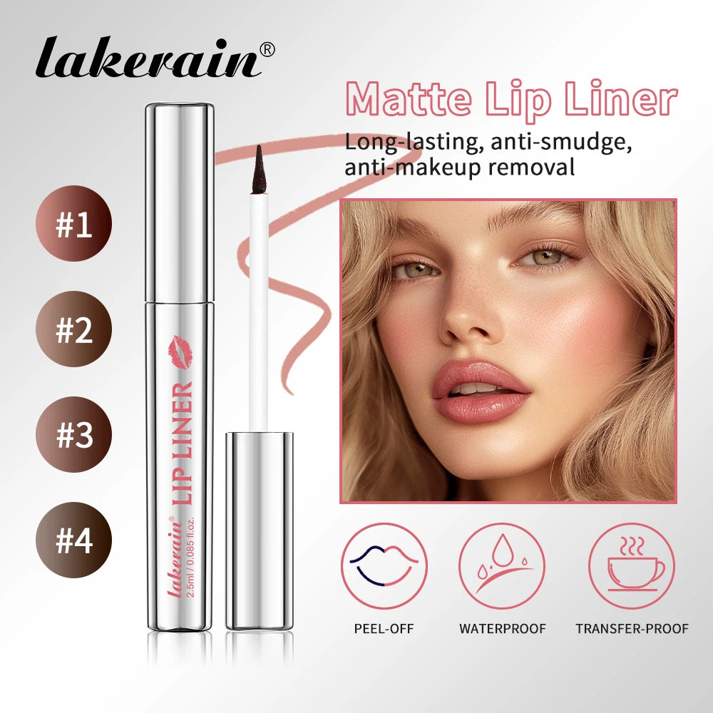Lakerain Peel Off Lip Liner Waterproof Smudge-proof Lip Liner Long Lasting Color Non-fading Hydrate Nourish Lip Contour Makeup Oasis Select