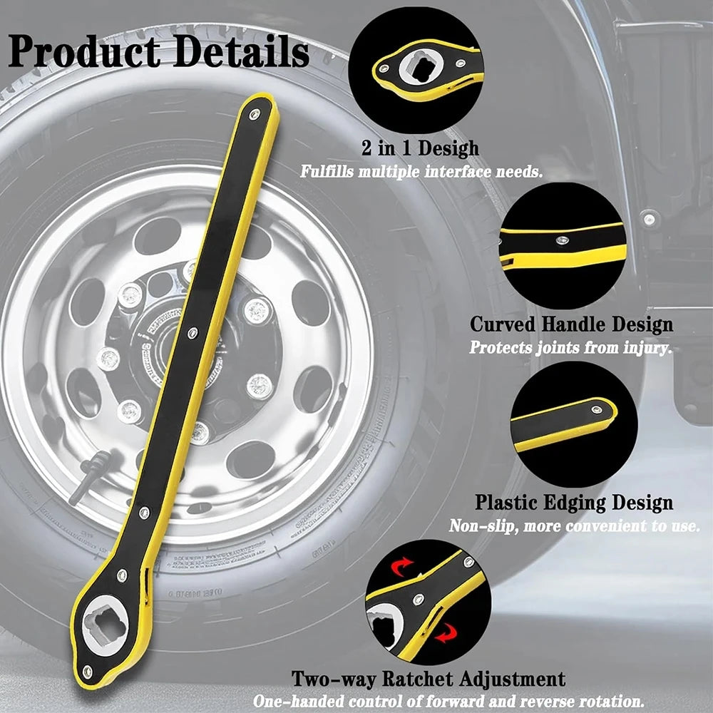 Universal Car Jack Ratchet Wrench – Cross & Dual Purpose Set