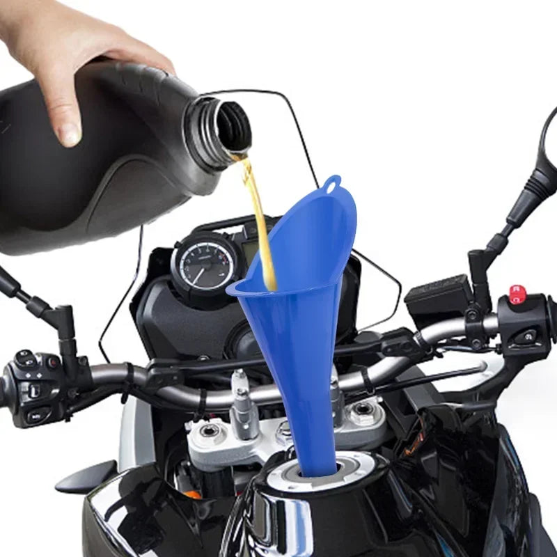 Long Stem Plastic Oil Funnel - Anti-Splash Design for Car & Motorcycle - Durable & Leak-Resistant Refueling Tool Oasis Select