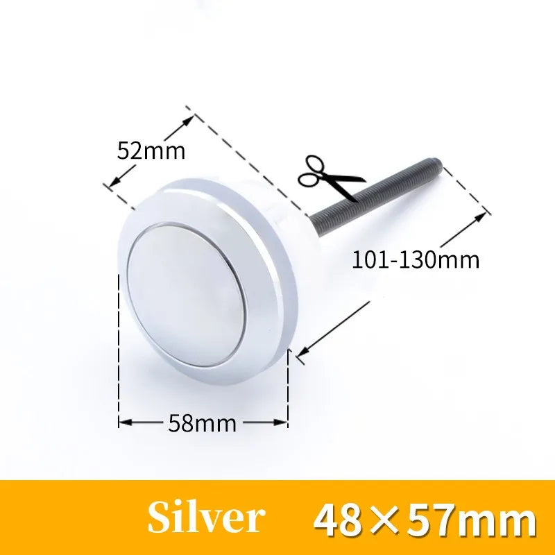 Universal Dual Flush Toilet Water Tank Button Round Shape Toilet Push Dual Flush Buttons Bathroom Push Switch 58/48/38mm Oasis Select Single Button48x57mm