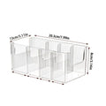 Clear Acrylic Kitchen Organizer Bin with Detachable Dividers Ribbed Pantry Storage Basket for Spices Snacks Cabinet Oasis Select transparent