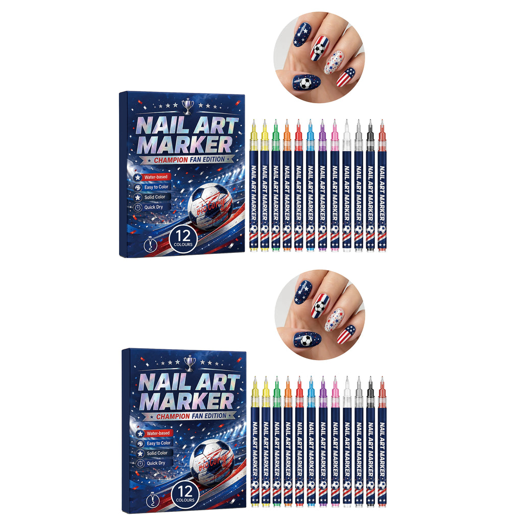 Fan Edition Nail Art Markers Waterproof Solid Color Fine Tip Nail Polish Drawing Pen DIY Sports Pattern Nail Design Man icure Su Oasis Select 2NailArtPen