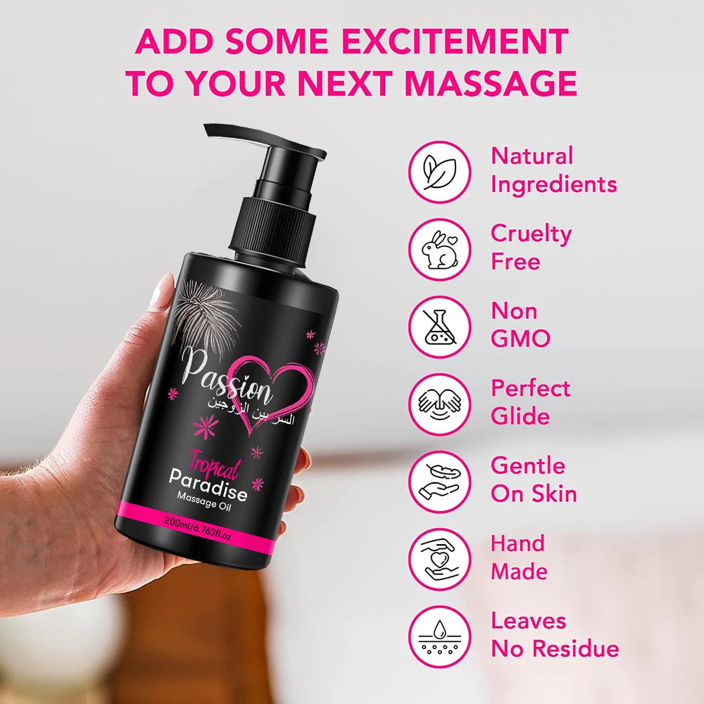 Passion Jojoba Body Massage Oil – Tropical Paradise 200ml