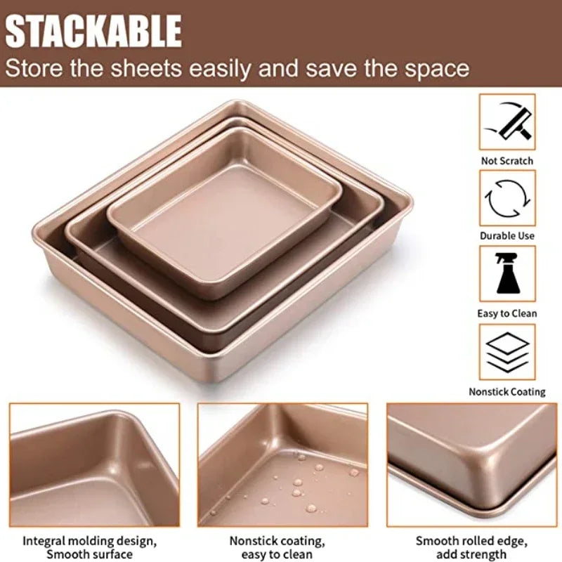 Carbon Steel Baking Tray Oven Specific Rectangular Non Stick Baking Plate Flat Bottomed Tray Steamed Cake Tray Oasis Select