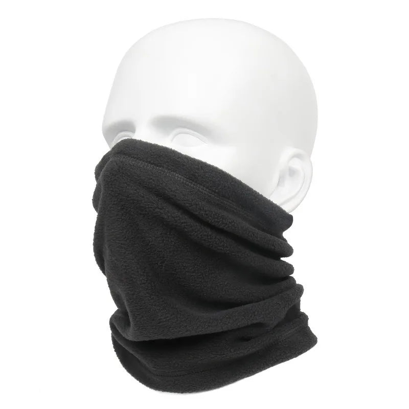 Outdoor Thickened Windproof Fleece Warm Scarf Multi-functional Sports Face Towel Bicycle Motorcycle Riding Mask Oasis Select black