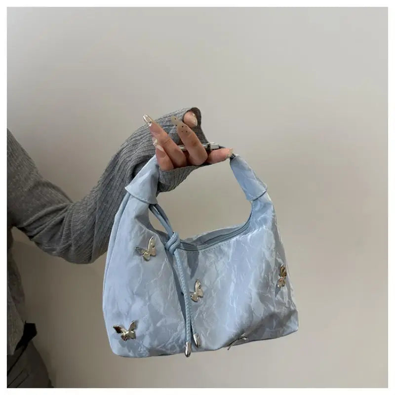 Butterfly Decor Women Shoulder Bag Adjustable Strap Lightweight Daily Hobo Crossbody Bag Versatile For Work Travel Shopping Use Oasis Select