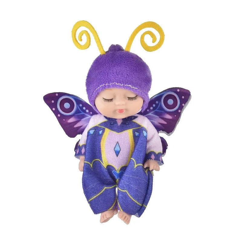 Sleeping Mini Reborn Baby Dolls Lifelike Cute Adorable Dolls with Butterfly Fox Sunflower Outfits Playset Kids Gift Toy Oasis Select butterfly