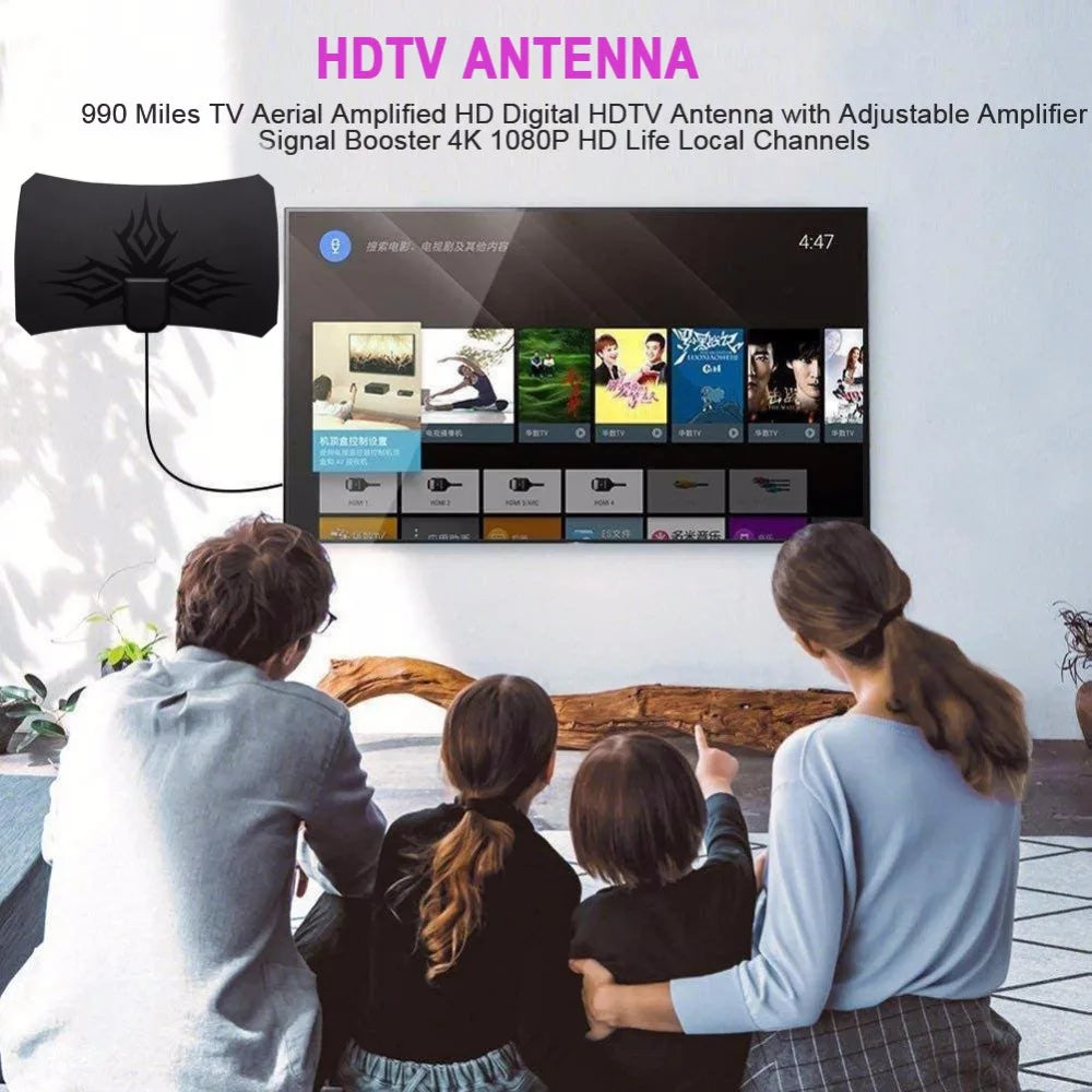 ATSC 4K 1080P HD Digital TV Antenna DVB-T2 Flame Design HDTV Antenna for Europe And America Oasis Select