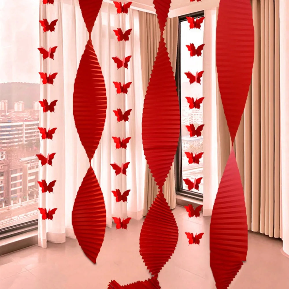 Red Chinese Wedding Hanging Flags | Double Happiness Décor