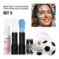 Face Paint Stick & Glitter Stick Set Lasting Moisturizing High Pigment Multifunctional for Sport Festival Party Cosplay Makeup Oasis Select SET 5