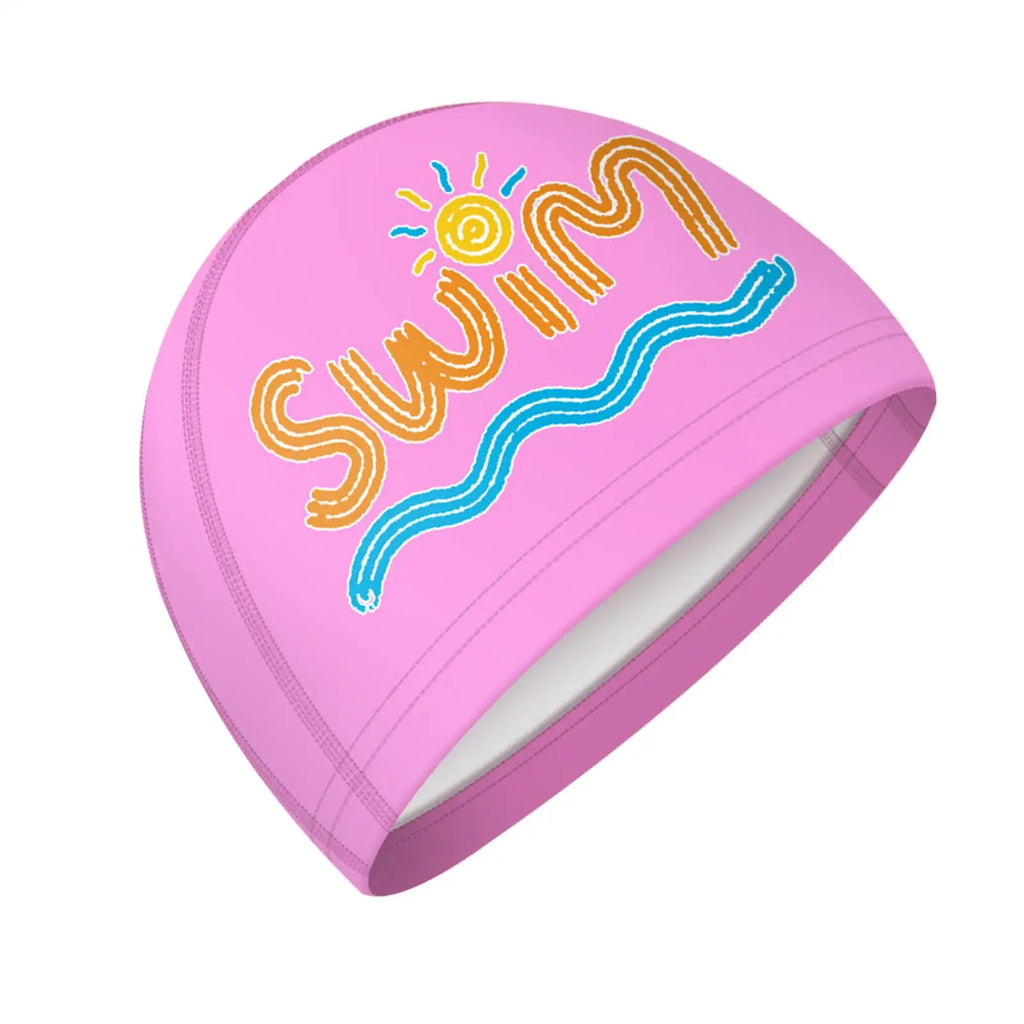Kids Swimming Caps Cute Cartoon Elastic Silicone Boys and Girls Swimming Gear Long Hair Waterproof Ear sProtection Swim Caps Oasis Select