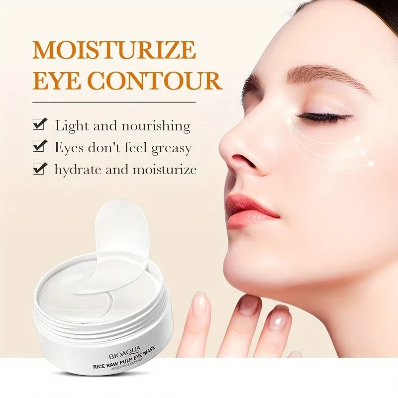 Eye Mask Pairs of Rice Milk Moisturizing Eliminates Dark Circles Eye Bags Wrinkles Tightens The Skin Suitable for All Symptoms Oasis Select