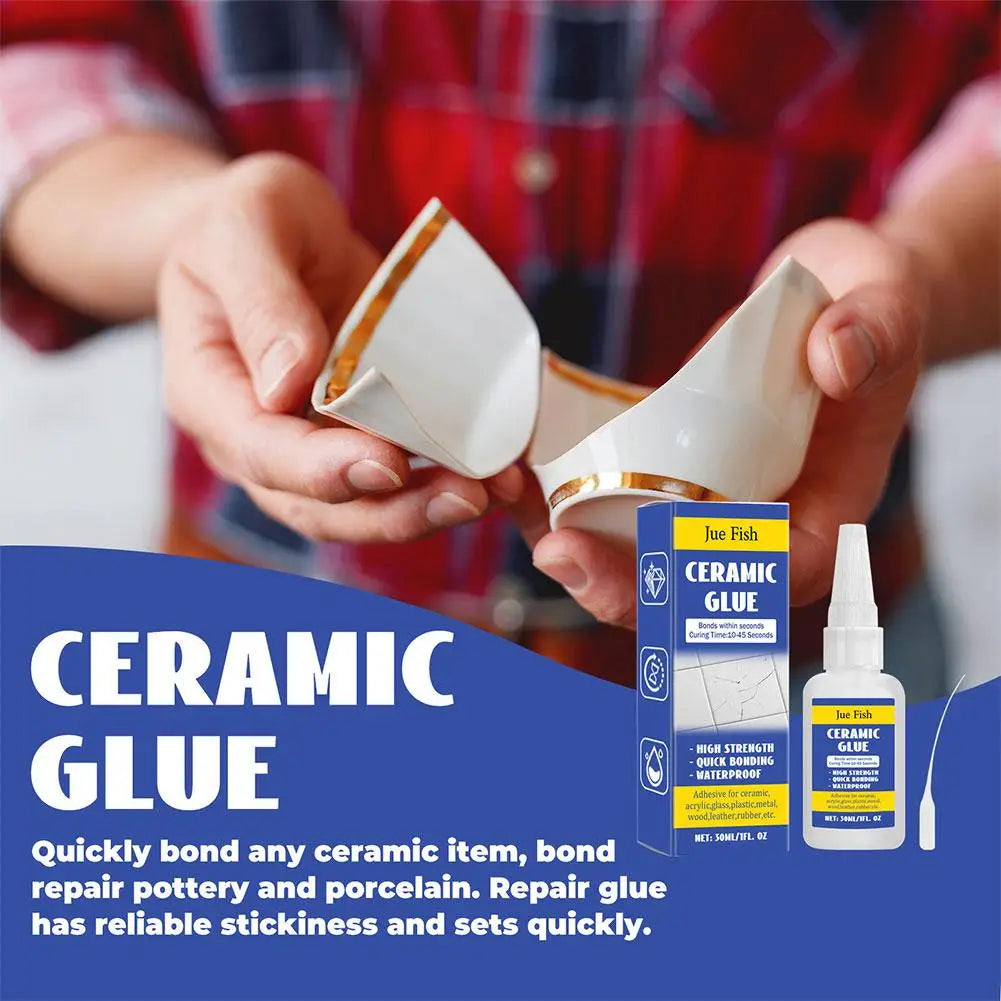 Ceramic Repair Glue Waterproof 30ml Glass Glue Ceramic Glue Pottery Glue Crafts Strong Adhesive Clear Glue for Pottery Porcelain Oasis Select