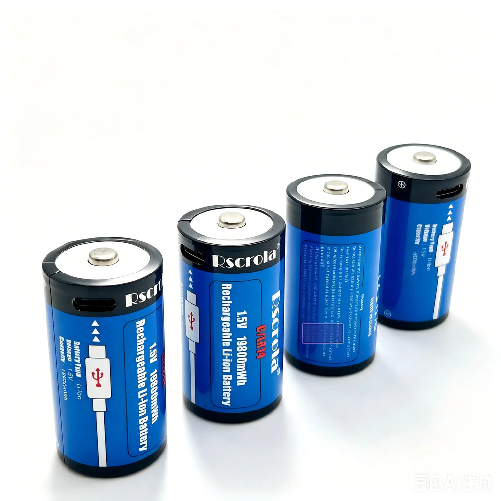 USB-C Rechargeable C Size Li-ion Battery 1.5V LR14 High Capacity with over 19000mWh Long Lasting for Flashlight Toys Lanterns Oasis Select