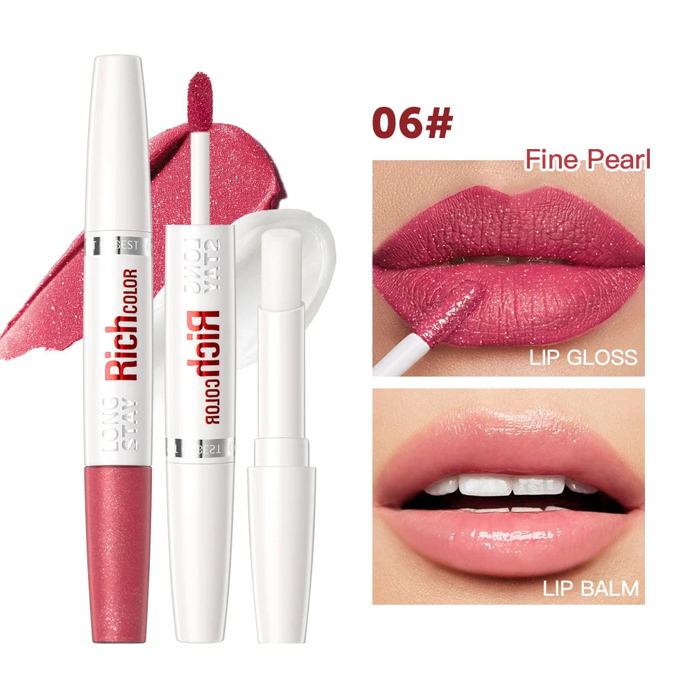 QiBest 8-Color Matte Liquid Lipstick & Hydrating Lip Balm Duo
