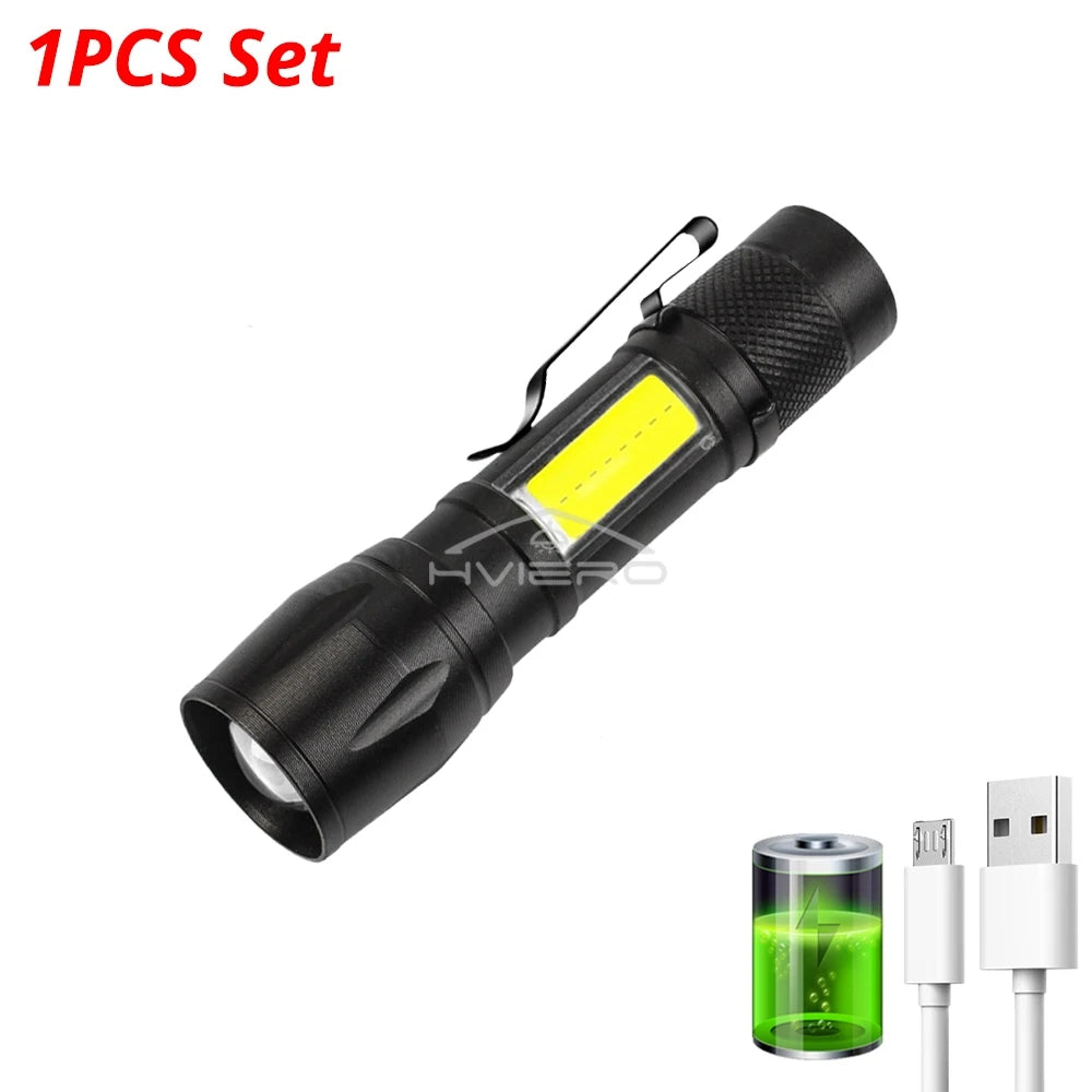 Mini USB Rechargeable Zoomable LED Flashlight – Waterproof