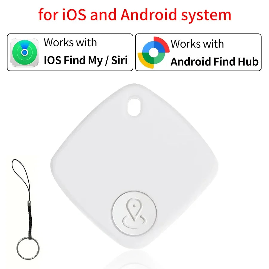 Android IOS Dual-system GPS Tracker Smart Bluetooth Tracking Device Portable Real Time Positioner Global Locator for Kid Pet Car Oasis Select White Dual System