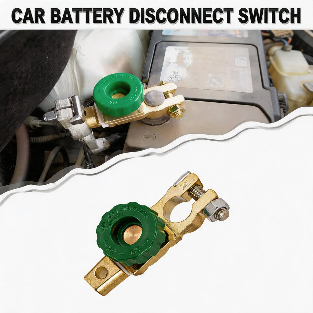 Quick Disconnect Top Post Battery Disconnect Switch with Green Knob 12V-24V Master Isolator for Car Truck Boat Vehicles Oasis Select