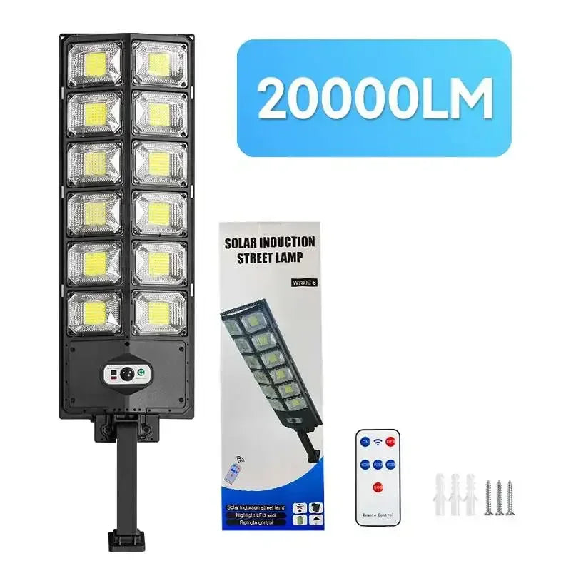 20000LM Solar Lights Outdoor External Solar Lamp with Motion Sensor Remote Control Solar Powered Spotlight Lamp Wall Street Lamp Oasis Select W789B-6 -20000