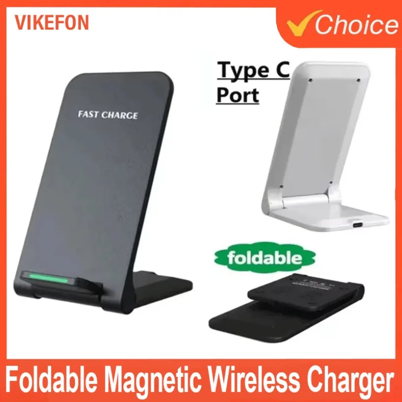 15W Wireless Charger Foldable Charger Station For iPhone 16-12 Pro Max & Samsung S24/S23 & Xiaomi Desktop Stand Oasis Select