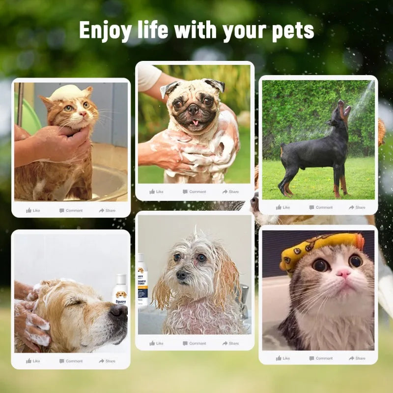 300ml Deodorizing Pet Shampoo Conditioner Natural Moisturizing Formula with PH Balance Dogs Cats Gentle Hypoallergenic Bath Foam Oasis Select