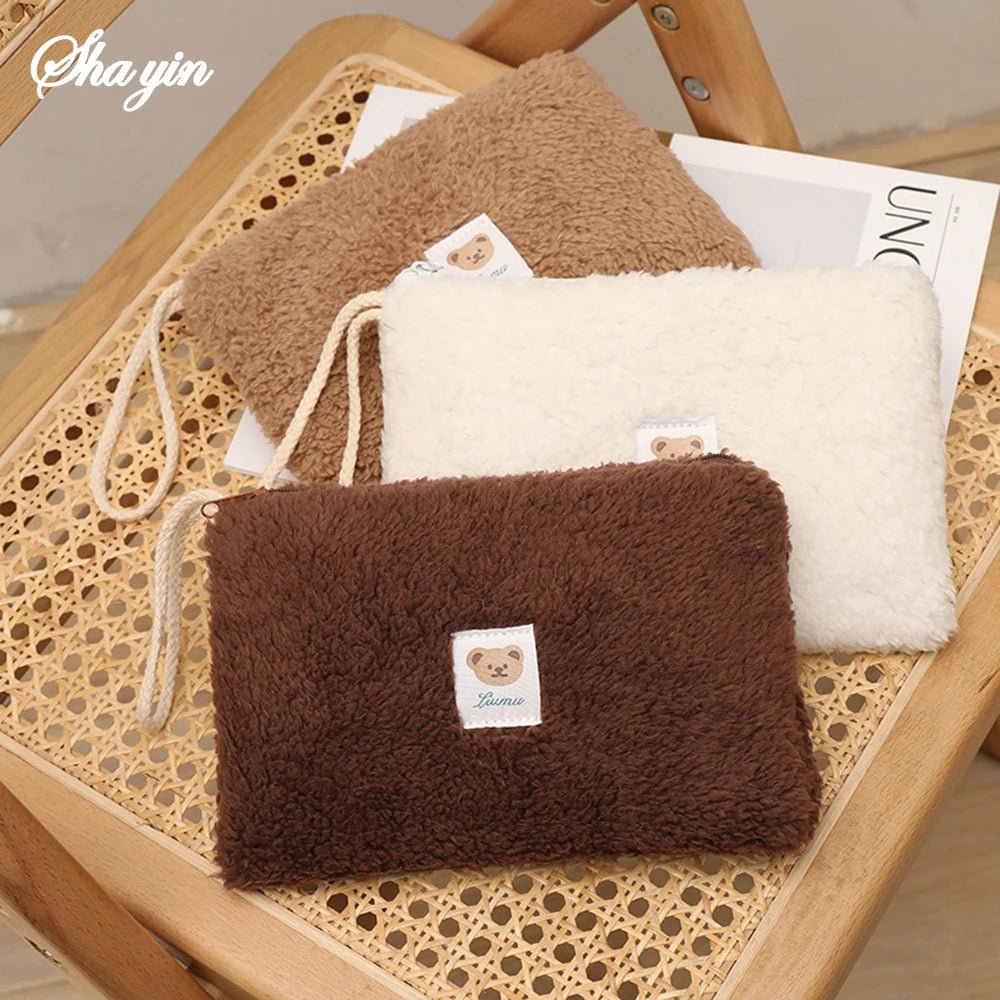 Large Plush Travel Makeup Bag & Cosmetic Organizer Pouch
