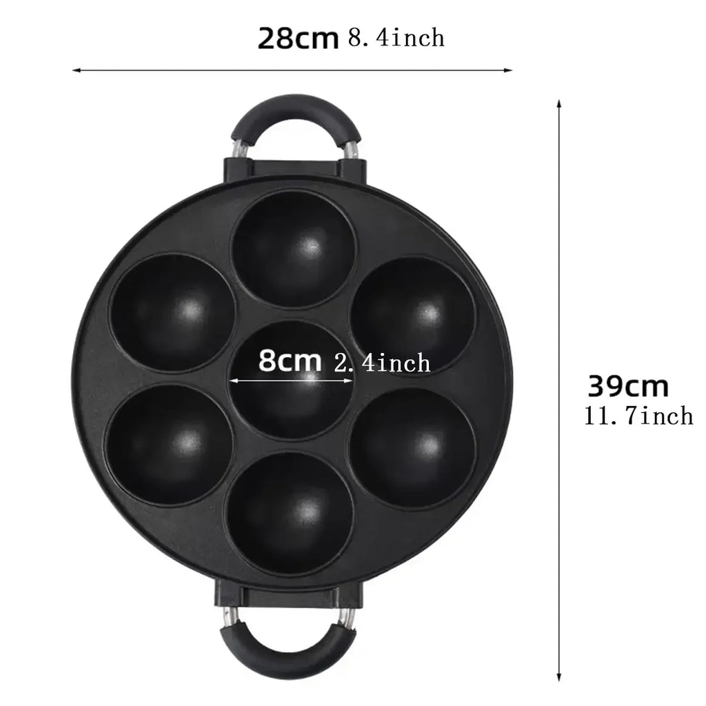 7-Hole Non-Stick Aluminum Cake & Egg Pan – Takoyaki Mold Non-Stick Cooking Pan Oasis Select