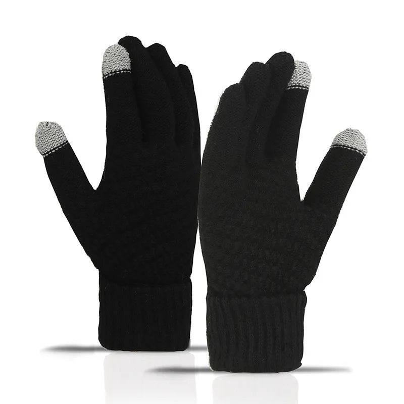Knitted Gloves Touch Screen Cycling Skiing Fitness Warmth Autumn