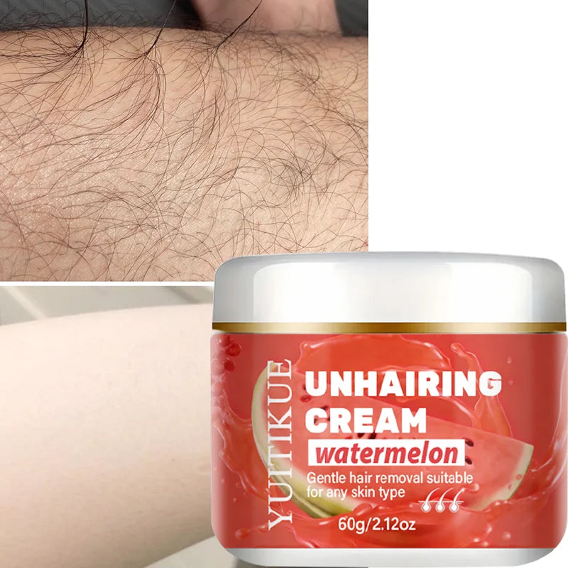 YUITIKUE Watermelon Depilatory Cream - Natural Extract, Dissolve Hair Roots for Silky Smooth Skin 60g Oasis Select
