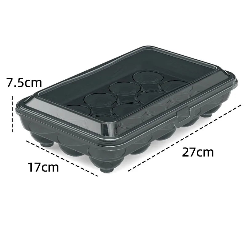 Stackable Egg Storage Box with Lid – 10 & 15 Grid Egg Tray