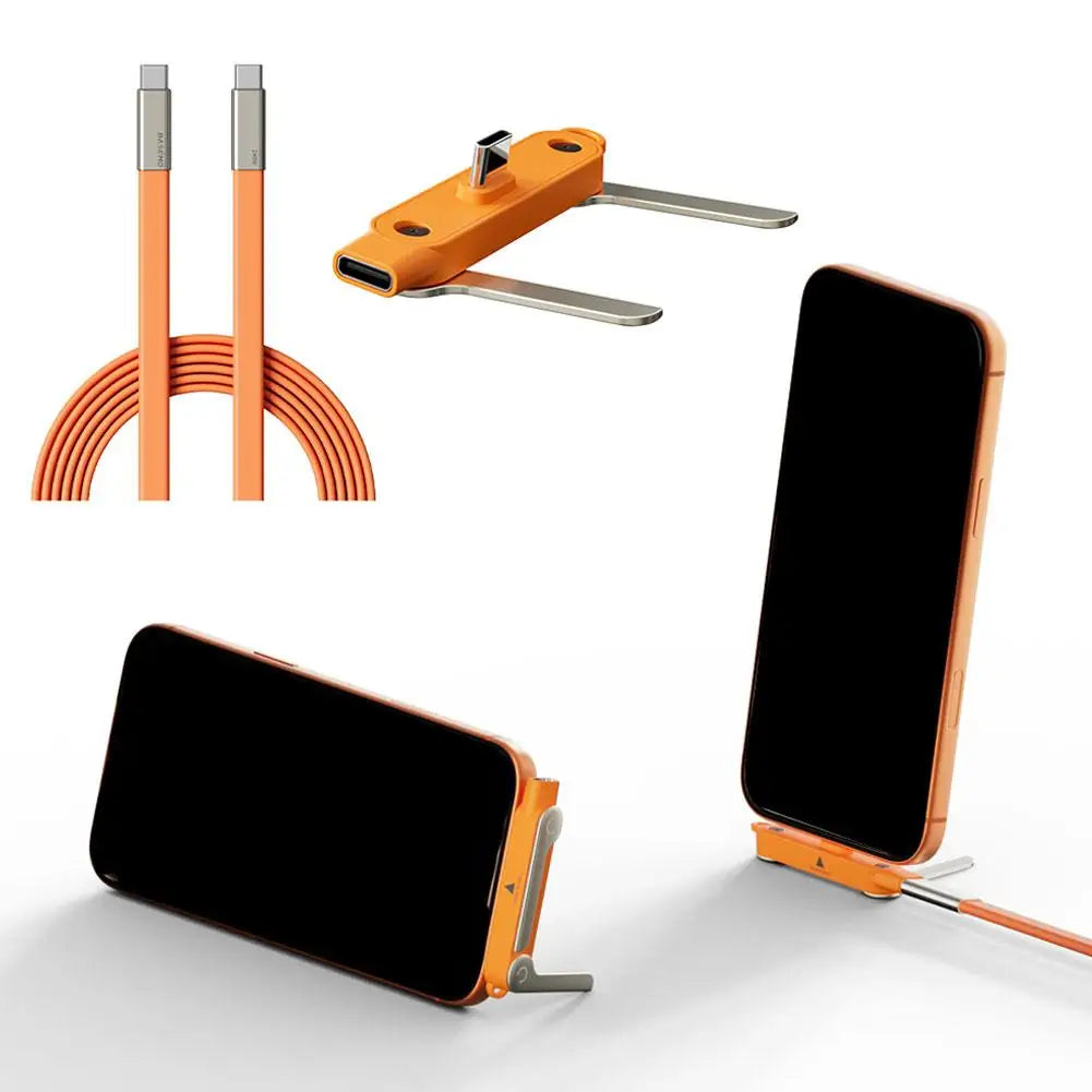 240W USB-C Fast Charging Cable with Phone Stand – 1.5m