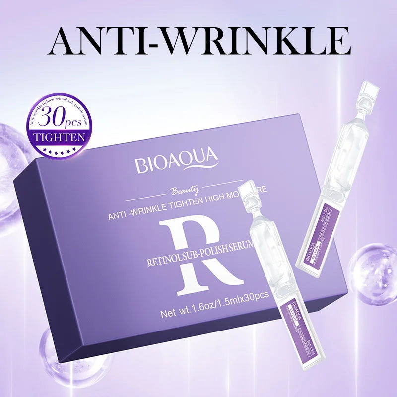 30pcs/box BIOAQUA Retinol Vitamin C Hyaluronic Acid Serum for Face Moisturizing Firming Hydrating Facial Essence Face Skin Care Oasis Select Retinol